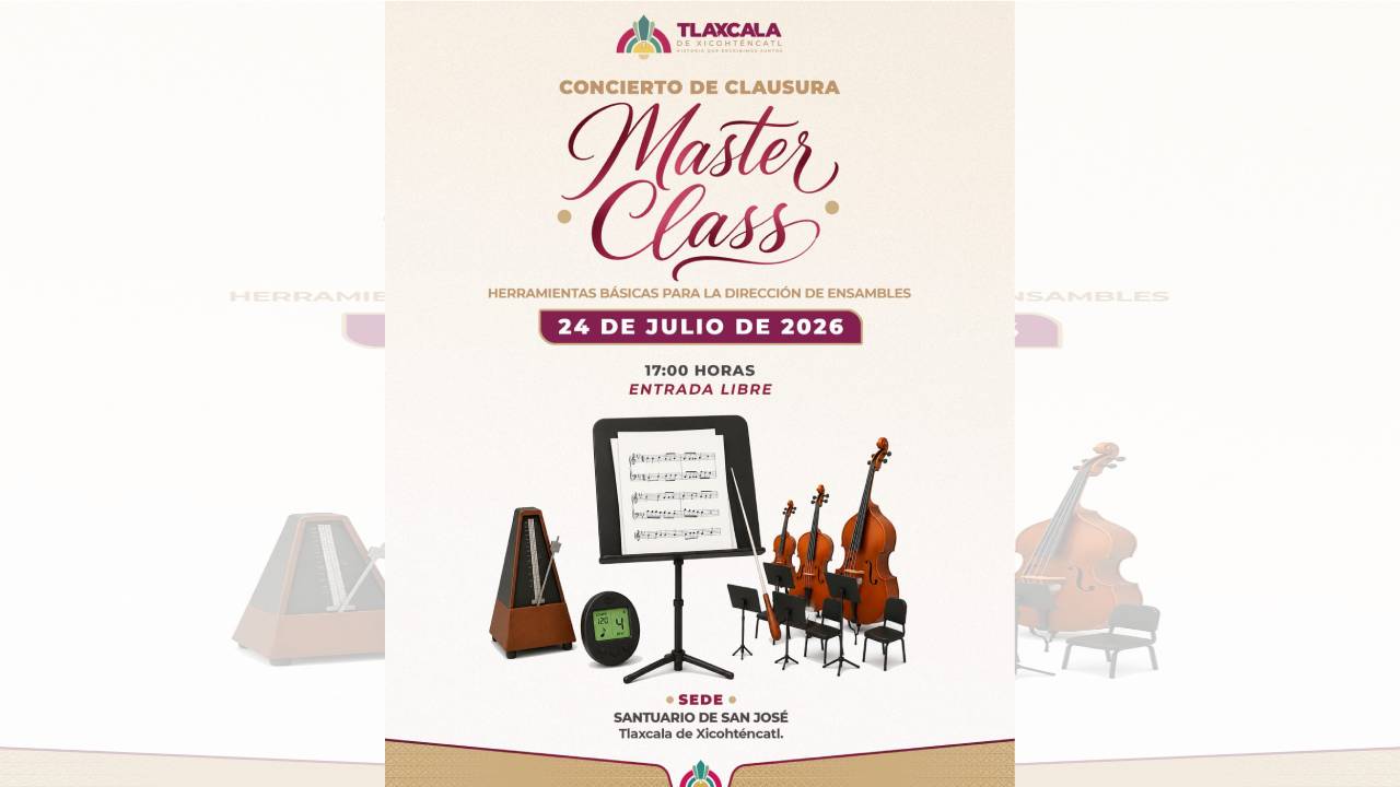 La música se apropiará del Santuario de San José con concierto de clausura de Master Class organizada por el ayuntamiento de Tlaxcala